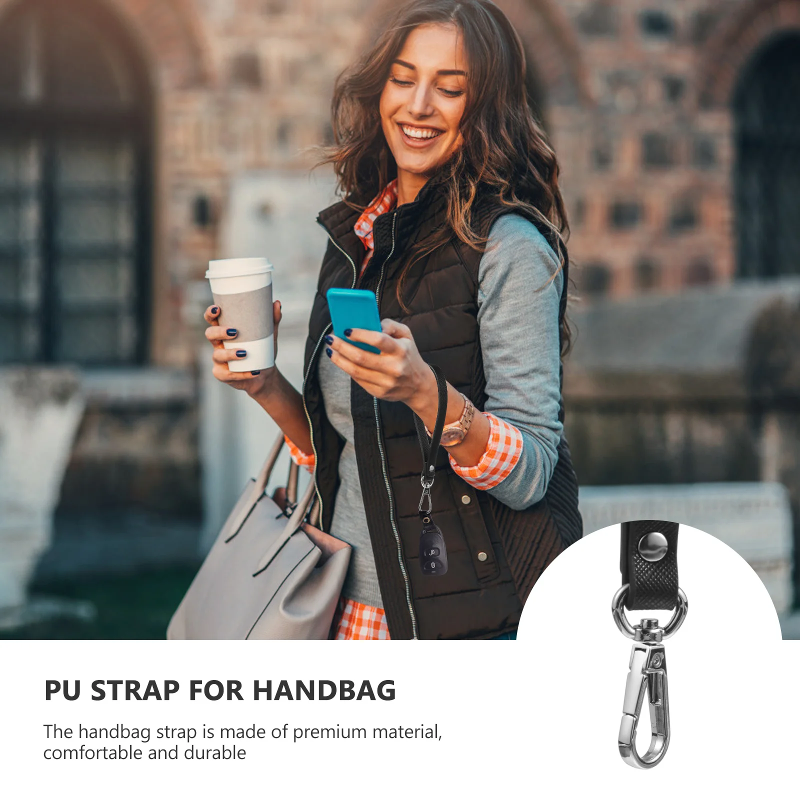 

1Pcs Premium Durable Wrist Strap for Handbags Replacement PVC Bag Handle for Clutches DIY Accessories Bag Strap