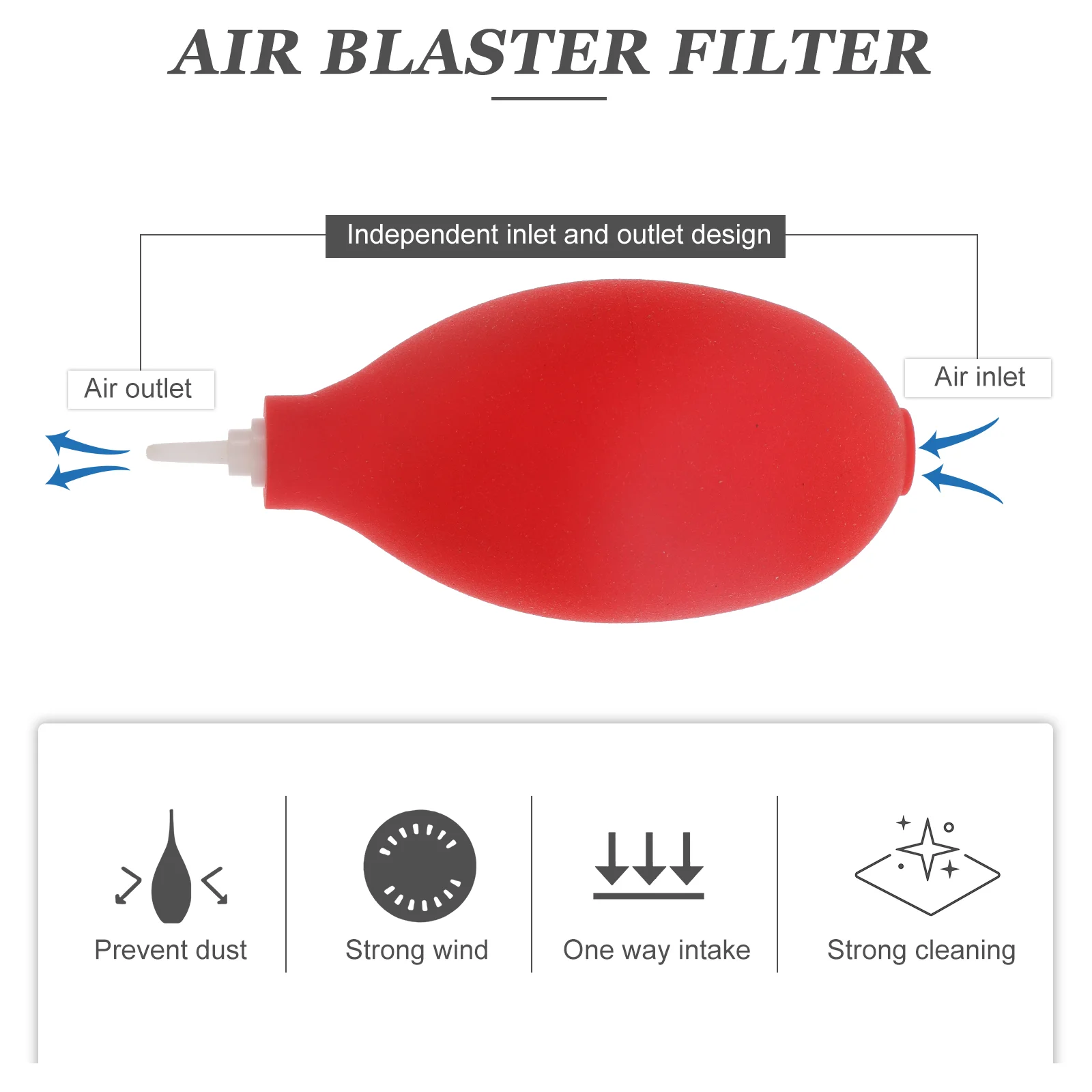 Dispositivo de limpeza de poeira e sopro de ar, filtro universal para todos os fins, mini bomba de bola de apertar, espanador de plástico