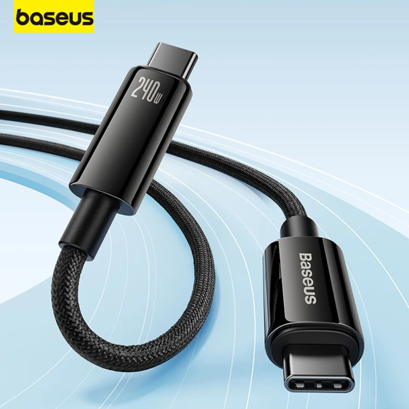 

Baseus 240W Data Cable TypeC Charging Cable 1/2/3m Dual Ended PD3.1 Computer Laptop for iPhone Huawei Xiaomi MacBook Pro Switch