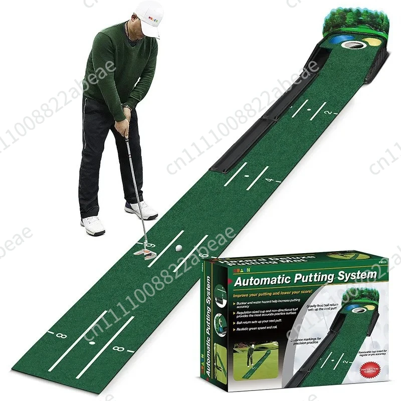 Velvet Golf Putting Mat Indoor & Outdoor Golf Training Practice Device, Perfect Golf Trainer Gift Set
