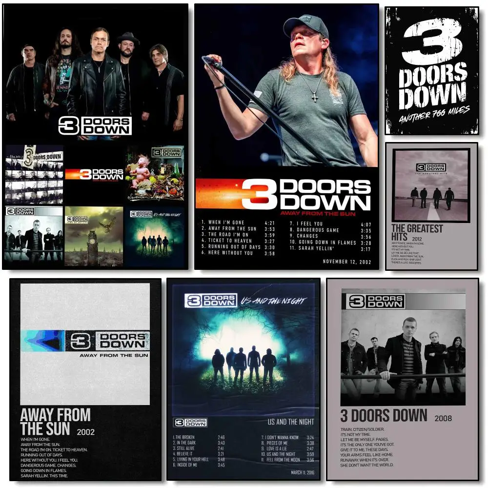 Band 3 D-Doors Down Band Music Poster Modern Aesthetic Wall Art | Stylish Bedroom Home Decor & Unique Gift Ideas