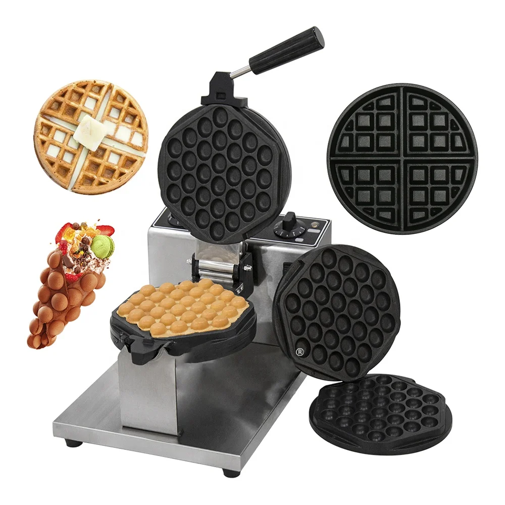 

Factory Wholesale Commercial Rotating Bubble Waffle Machine Making Crepe Cone Non-stick Cooking Electric Egg Waffle Maker