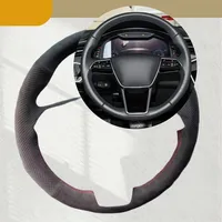 Car Steering Wheel Cover For Audi Q3 2018-2019 Q5 (FY) 2017-2019 Q7 (4M) 2015-2019 Suede Leather Car Accessories Steering Wrap