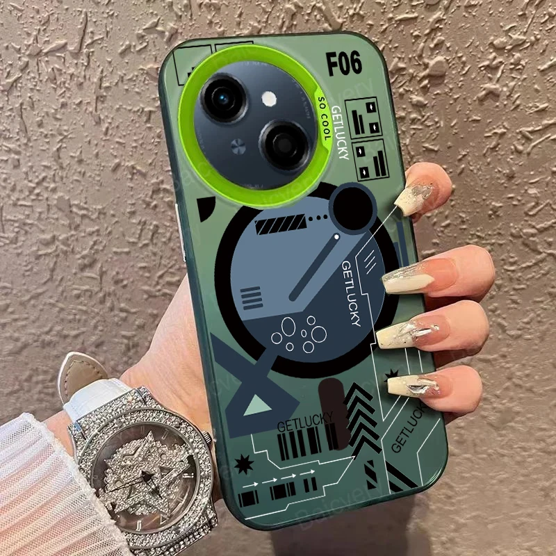 حافظة لهاتف Tecno Spark GO 1 Spark 30c 20c 10c 20 10 8c 7T 6 GO Pro Plus 4G 5G حافظة هاتف ليزر فاخرة على الطراز الكرتوني رقم 30