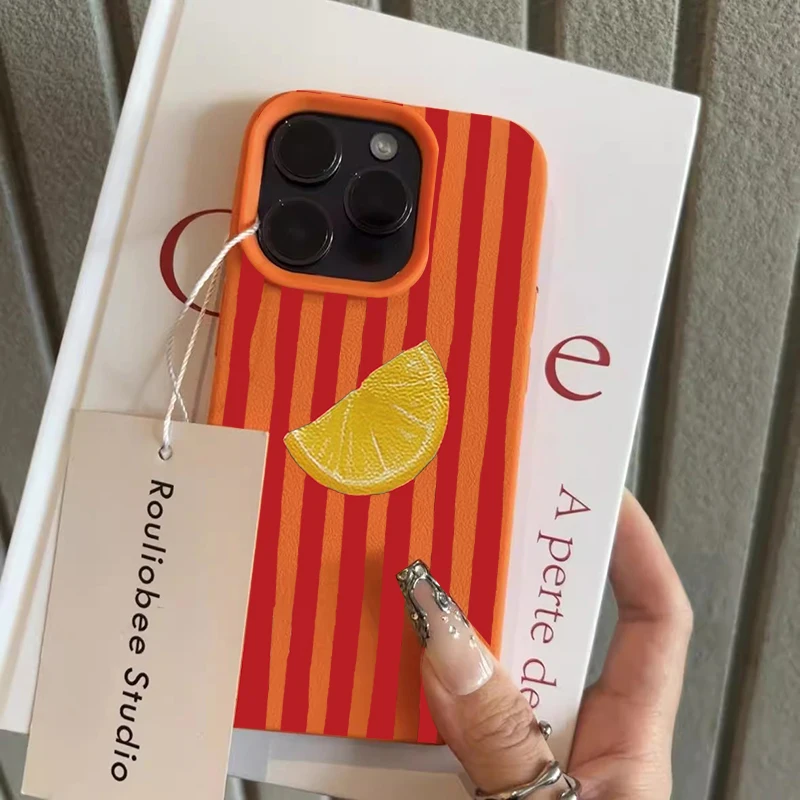 Special Colorful Striped Soft Phone Case For iPhone 13 Pro 13 12 11 14 15 16 17 Pro Max ShockProof Lichee Pattern Silicone Cover