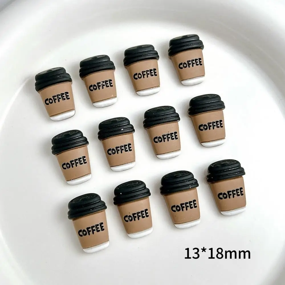 20Pcs Coffee Cup Resin Nail Charms Adorable Simulated Water Cup Nail Art Decorations Accessories DIY Hair Clip Nails Supplies