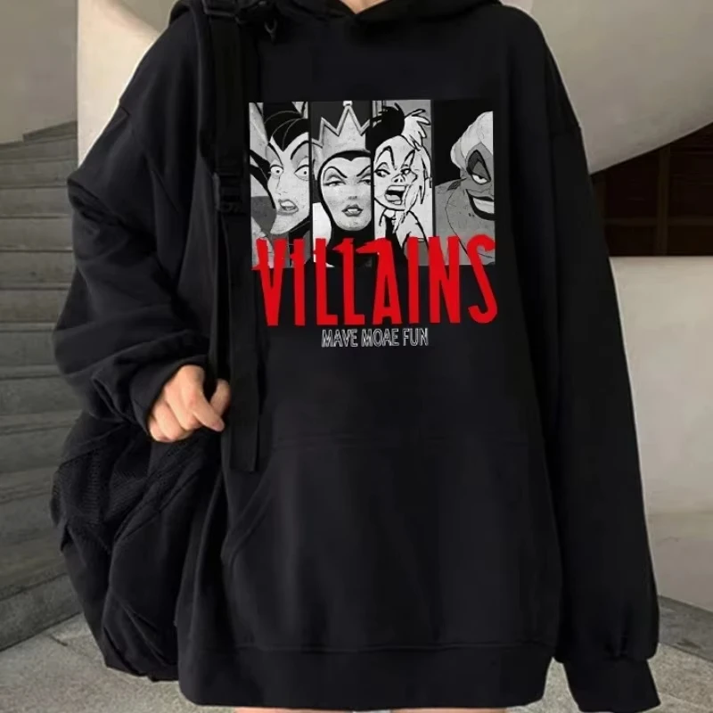 Graphics Cute Printed Men Hoodies Disney Villain Cartoon Anime Tops Sweatshirts Male Hip Hop Streetwear Autumn Winter Clothes