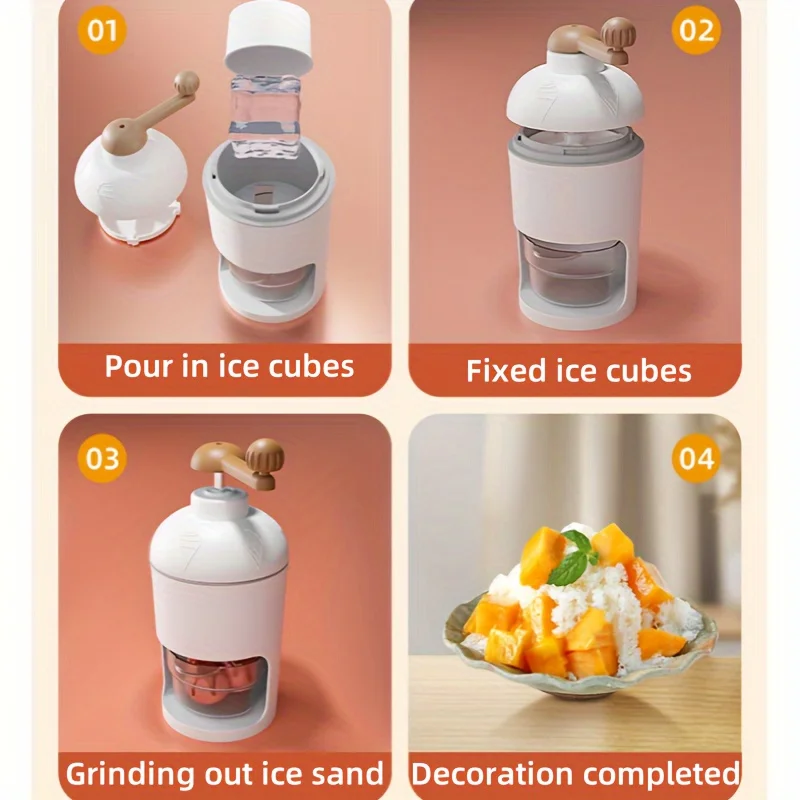 Mini Manual Ice Crusher Smoothies Hail Ice Breaker Portable Shaved Ice Milk Shake Machine Kitchen Tool Ice Blenders Household
