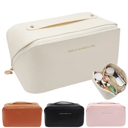 Large Travel Cosmetic Bag for Women Leather Makeup Organizer Female Eyelash Brush Make Up Case Storage Pouch Luxury Lady Box