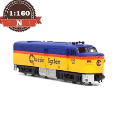 Diecast N Scale 1/160 America Dog Head Train Model NO Power Have Light Adult Classic Collection Static Display Boy Toy Gift