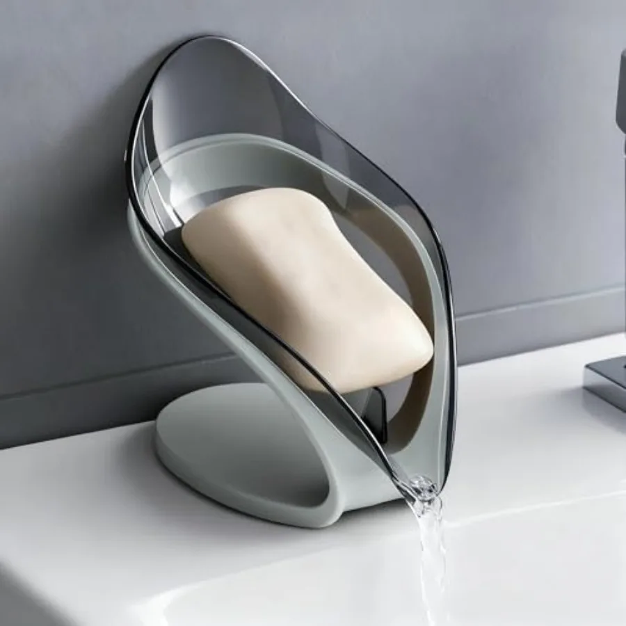 

Leaf-Shaped Soap Dish Premium Soap Bar Holder with Self-Drainage System Bar Soap Holder for Shower, Bathroom Sink, Kitchen Wate