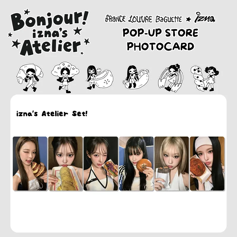 6Pcs/Set Idol IZNA New Series Lomo Cards Postcards Special Bonus Card MAI JEEMIN JIYOON KOKO SARANG JUNGEUN Fans Gift Collection view 3