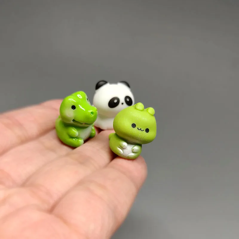 5pc Mini Cute Animal 2-3cm Panda Cat Bear Cartoon Ornament Fairy Garden Miniature Toy Dollhouse Decoration DIY Handicraft