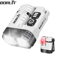 BORUiT Super Bright U6 LED Flashlight Keychain Light SST20 1600LM Rechargeable Work Light Portable Mini Torch Pocket Lantern