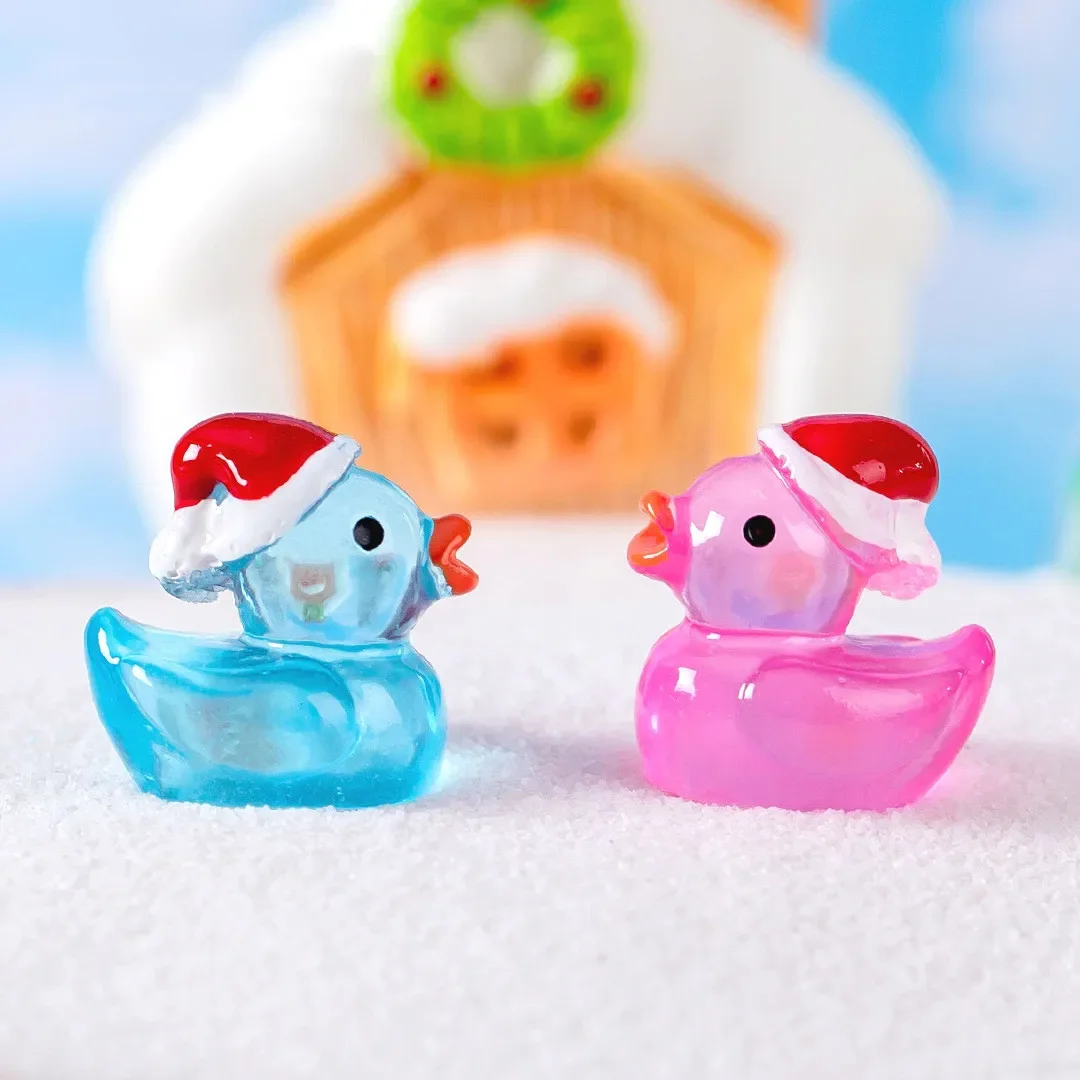 Mini DLIGHT Shoes avec chapeau de Noël, canard de Noël l'inventaire, lueur la nuit, nickel é, décoration de jardin, accessoires Kawaii, 50 pièces