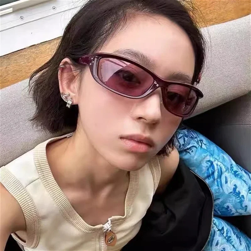 Retro Y2K Mirror Wrap Sport Sunglasses Men Women Brand Designer Vintage Rectangle Shade Eyewear Male Cycling Driving Sun Glasses image 6