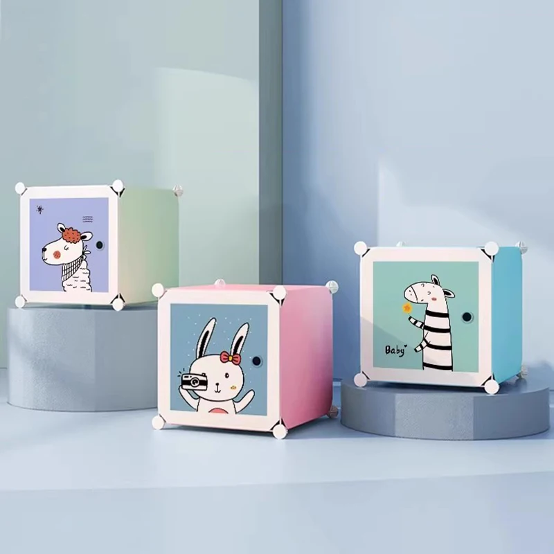 خزانة أطفال بلاستيكية أقسام ملابس أطفال منظم غرفة النوم أرفف مكعبة خزانة أثاث منزلي صغير حديث من Guarda Roupa #3