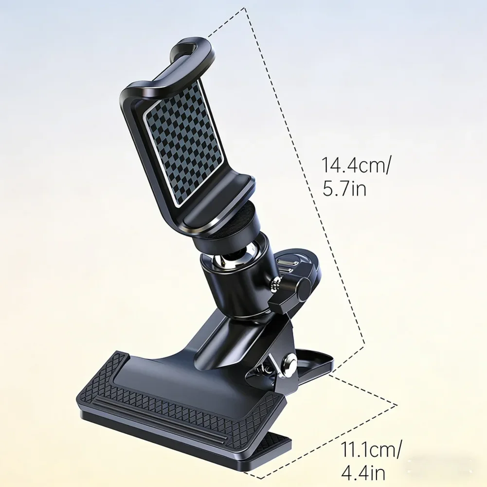 1 Pcs Multifunctional Guitar Phone Mount 360° Rotation Secure Lock Clip Quick Install Fits Guitar Ukulele Music Stand Parts