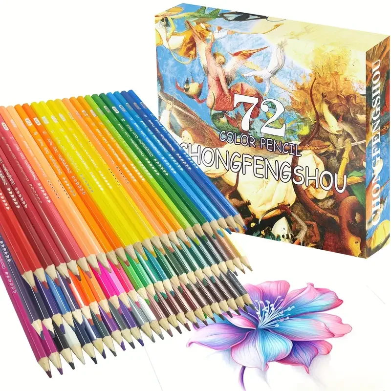 Brutfuner 72 色鉛筆セット、塗り絵用のプロの描画鉛筆、ソフト
