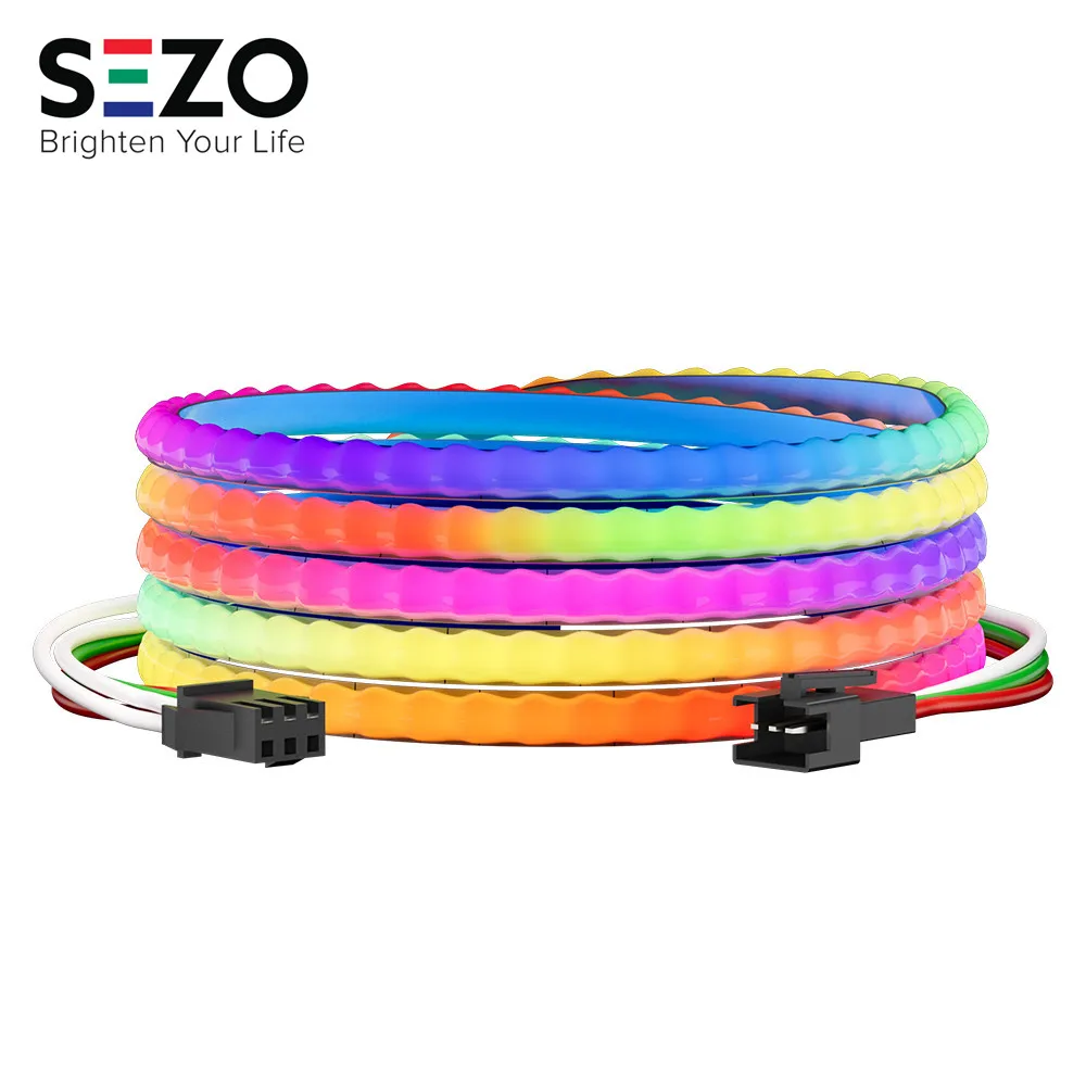 

SPI RGB индивидуально адресуемые 160 светодиодов/м RGB Dream полноцветные 5 мм 1 м/2 м DC5V гибкие COB лампы высокой плотности