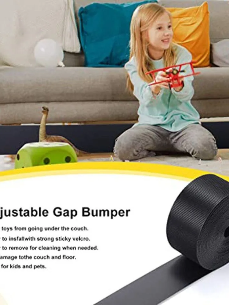 Durable 3/6/10M Sofa Toy Blocker Dustproof Adhesive Strap Sofa Edge Baffle Adjustable Nylon Gap Bumper Stopper