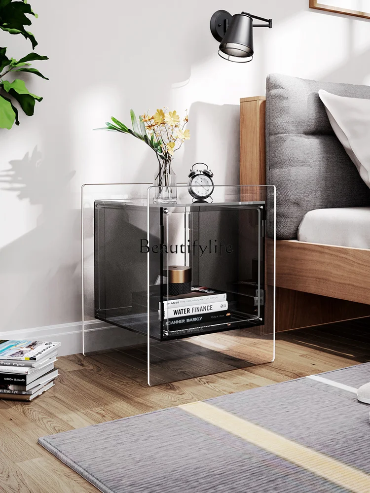 Acrylic Creative Bedside Table Modern Simple Bedroom Bedside Side Table Mini Small Coffee Table Extremely Narrow