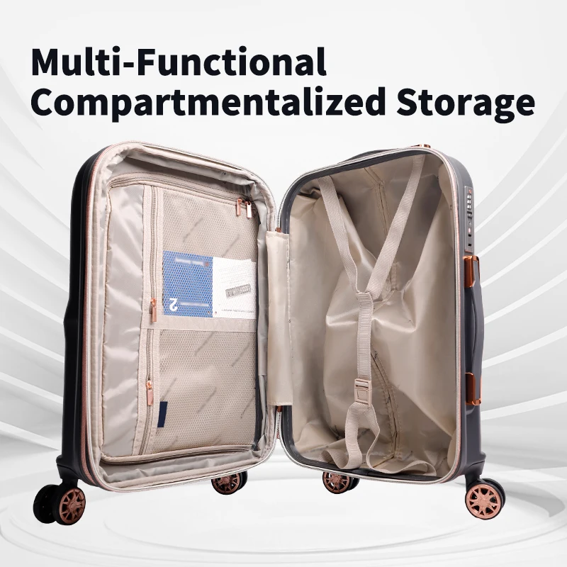 Business Travel Carry-On Luggage Lightweight Compact ABS Material Trolley Suitcase with Universal Spinner Wheel