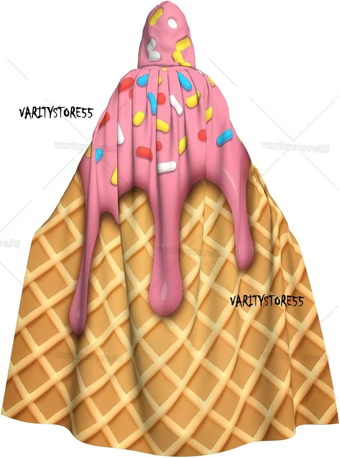 

Плащ для взрослых с принтом мороженого и капюшоном, костюм ведьмы на Хэллоуин, Рождество, волшебника