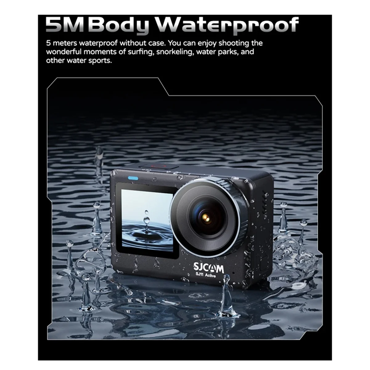 SJ11 Active Action Camera 4K Ultra HD 20MP Waterproof Anti-Shaking Dual Screen Support Live Streaming Portable Mini Camera