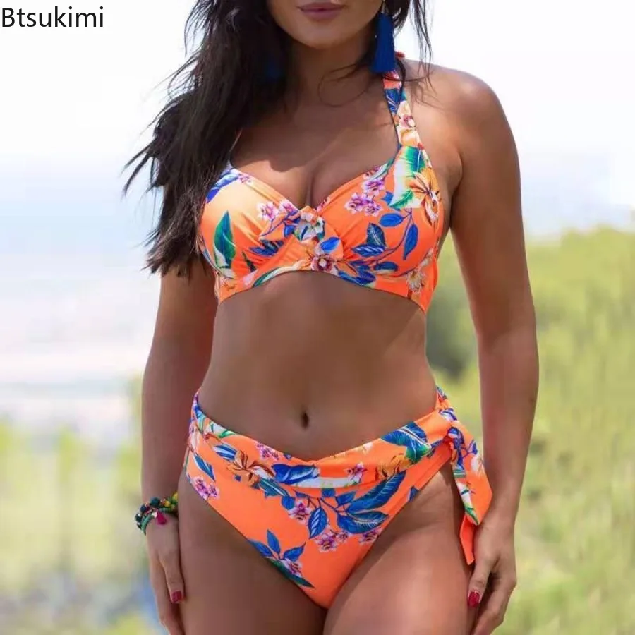 Push Up Bikinis Swimsuit Female Beachwear Floral Print Swimwear Women Bathing Suit High Waist Bikini Sets Summer Sexy Biquinis