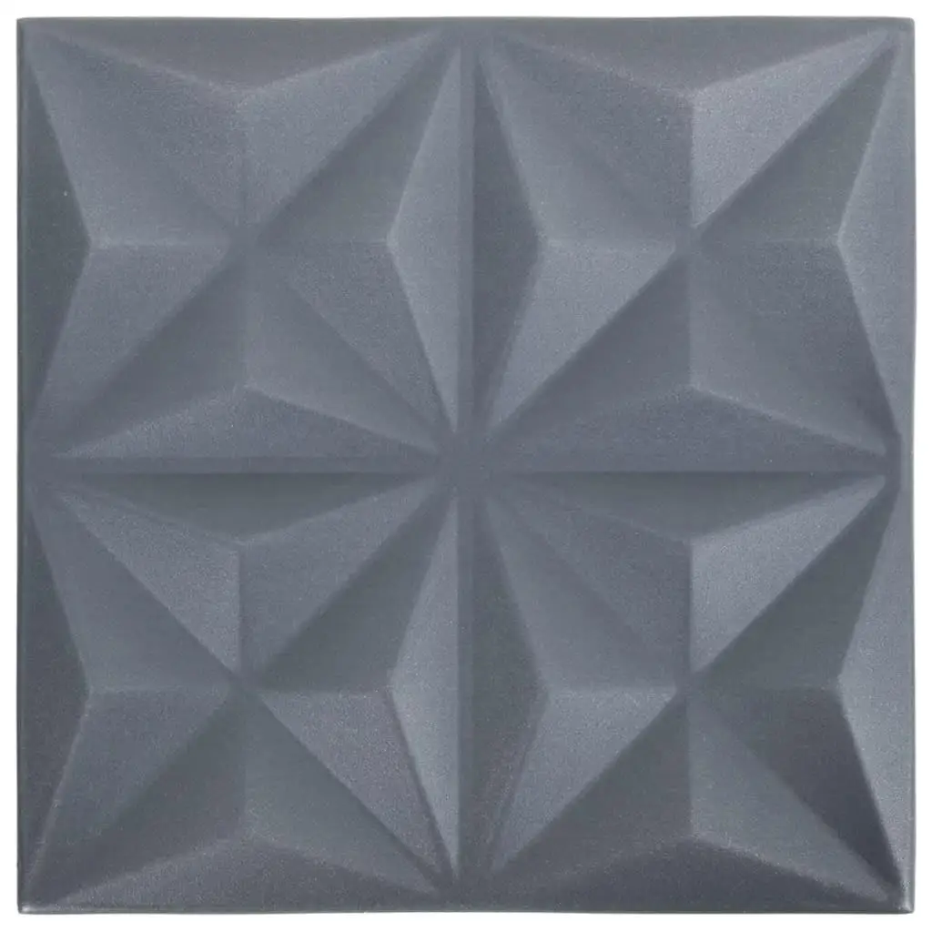 24 Pcs 3D Origami Wall Panels - Gray 19.7x19.7 Inches, Total 64.6 ft² for Home Decor