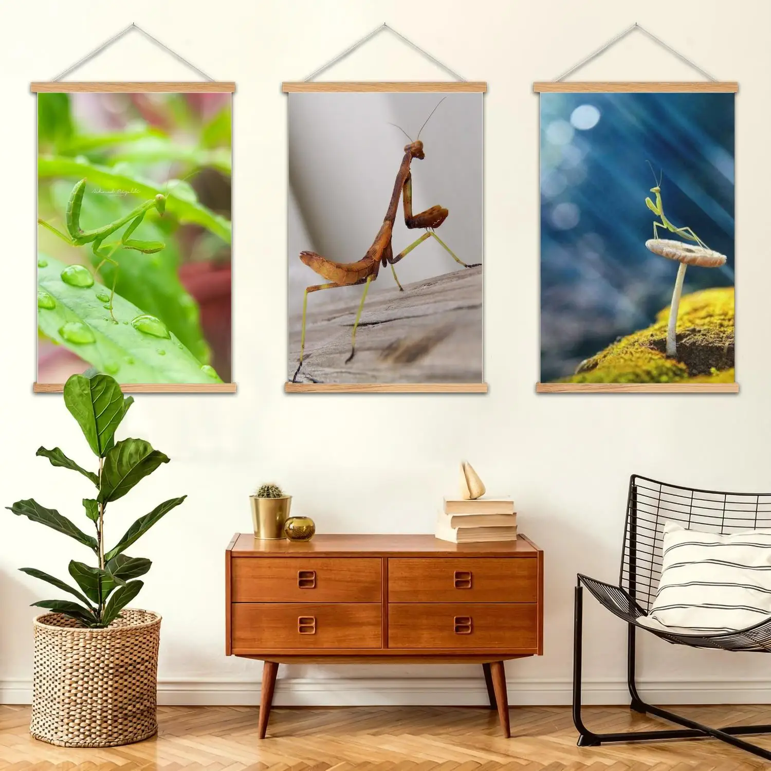 Praying Mantis Framed Wall Painting Canvas Art Poster and Wall Art,  Modern Family Bedroom Decor,Decorative painting