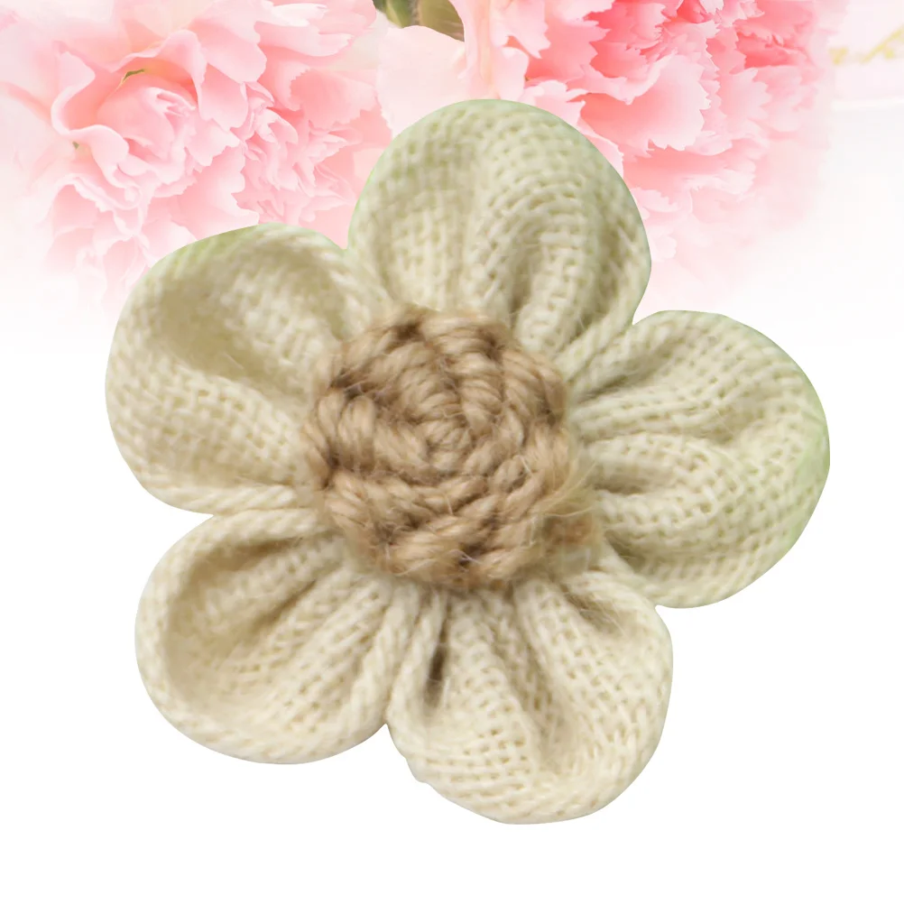 

6 Pcs Bridal Shower Floral Embellishments Jute Pink Burlap Rose Party Decorations