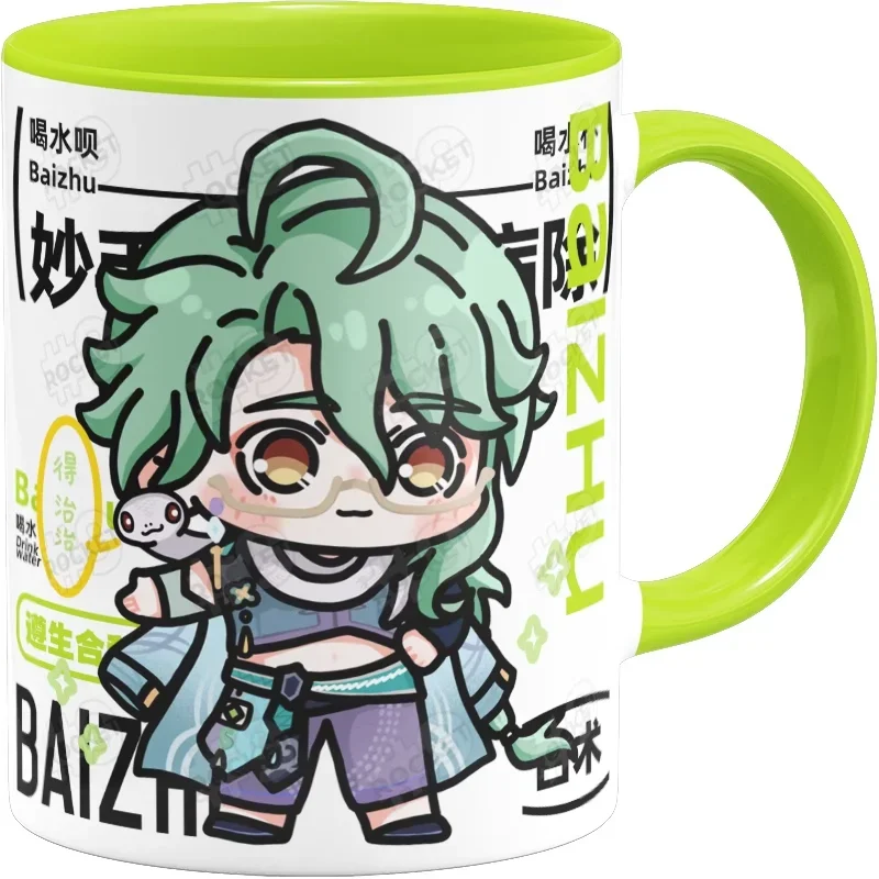 Anime Game GS Impact Cos Bubu Pharmacy Baizhu 8x9.5cm Lovely Ceramic 350ml Drink Milk Coffee Cup Gift