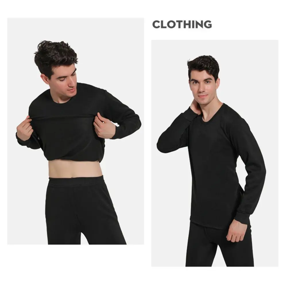 Winter Thermal Underwear Set for Men Soft Fleece Lined Long Johns Set Men\'s Top Bottom Set Winter Cold Weather Thermal Clothes