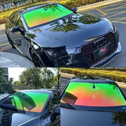 Car Window Solar Film Ghost Aurora Green Colorful Optical Film Chameleon Front and Rear Windshield Thermal Insulation