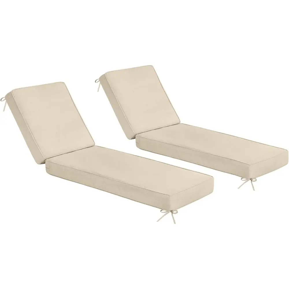 

Комплект подушек для шезлонга Olein, 2 шт., водонепроницаемые подушки для садового шезлонга, толстые подушки для лежака с 4 ремнями, бежевые, 80 x 26 дюймов.