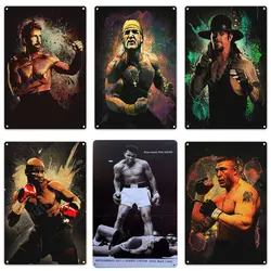Boxing Champion Plaque Metal Tin Sign, Home Bar, Pub, Cafe, Club Wall Decor, Boxing Fans Iron Plates, Fighting Match Art Poster