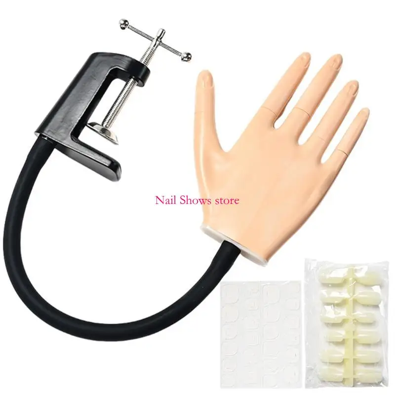 

E0BC False Mannequin Hand with Nails Tips Practice Hand for Acrylic Nails