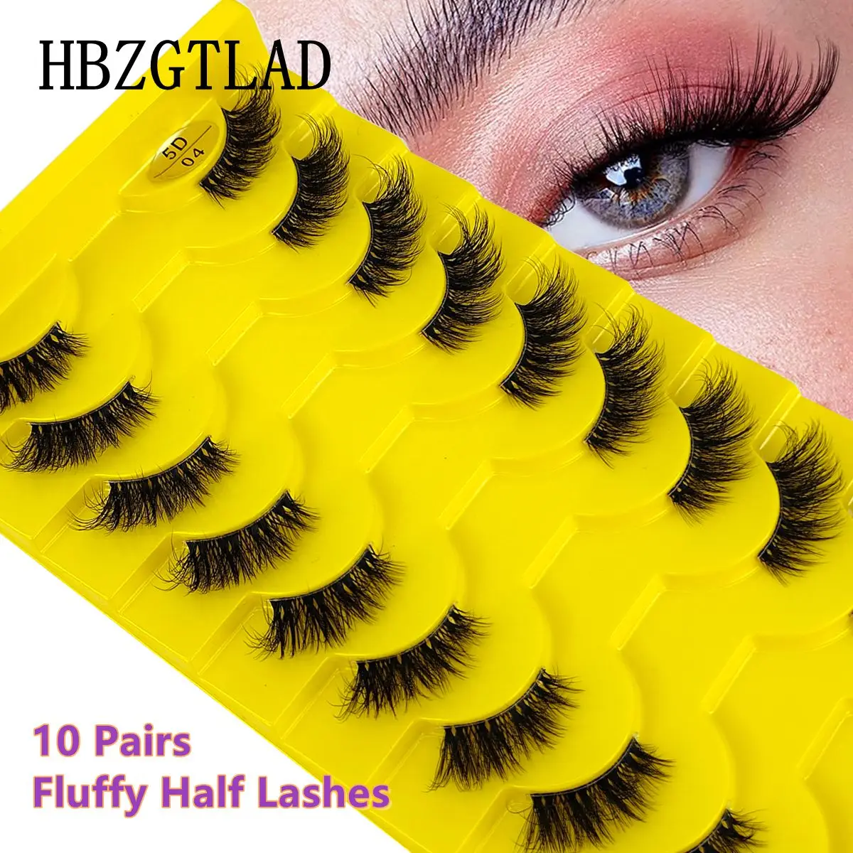 New Half Lashes Clear Band Mink Eye Lashes Natural Fluffy False Eyelashes Clear Strip Eyelashes Accent Corner 3/4 Half Eyelashes