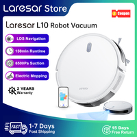 Laresar L10 SoF LiDAR Robot Vacuum Cleaner Mop 6500Pa 150min Cordless APP Control Smart LDS Planned Home Floor Carpet Cleaning