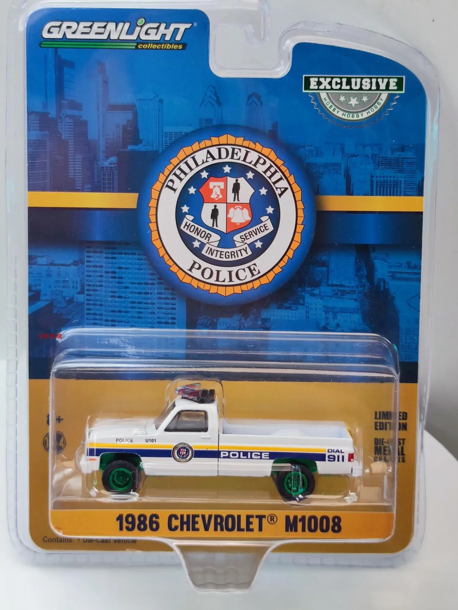 

GreenLight 1:64 1986 M1008- Philadelphia PA Police Green Machine Edition Alloy Car Model Toy For Boys Gfty Collection ALloy Car