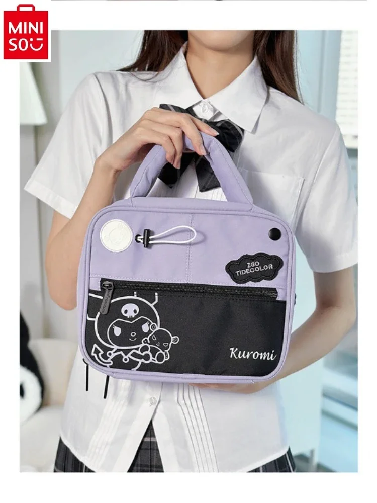 Miniso San Liou Hallo Kitty Kuromi Handtasche Student große Kapazität tragbare Mode Frauen Lagerung vielseitige Umhängetasche