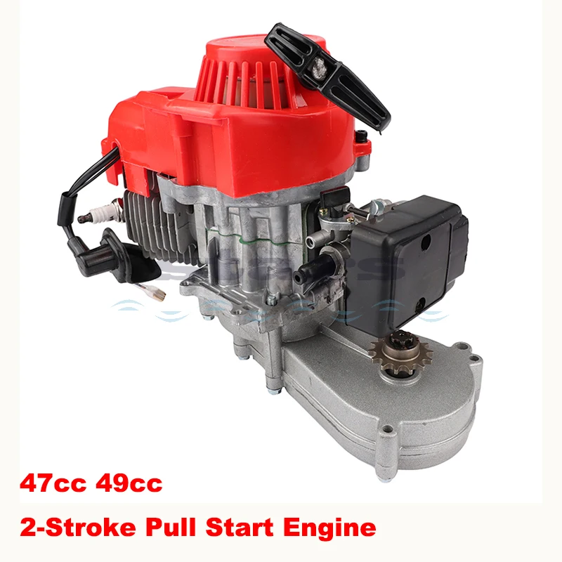 

47cc 49cc 2-Stroke Pull Start Engine with Transmission for Universal Motorcycle Mini Motor Pit Dirt Bike ATV 4 Wheel