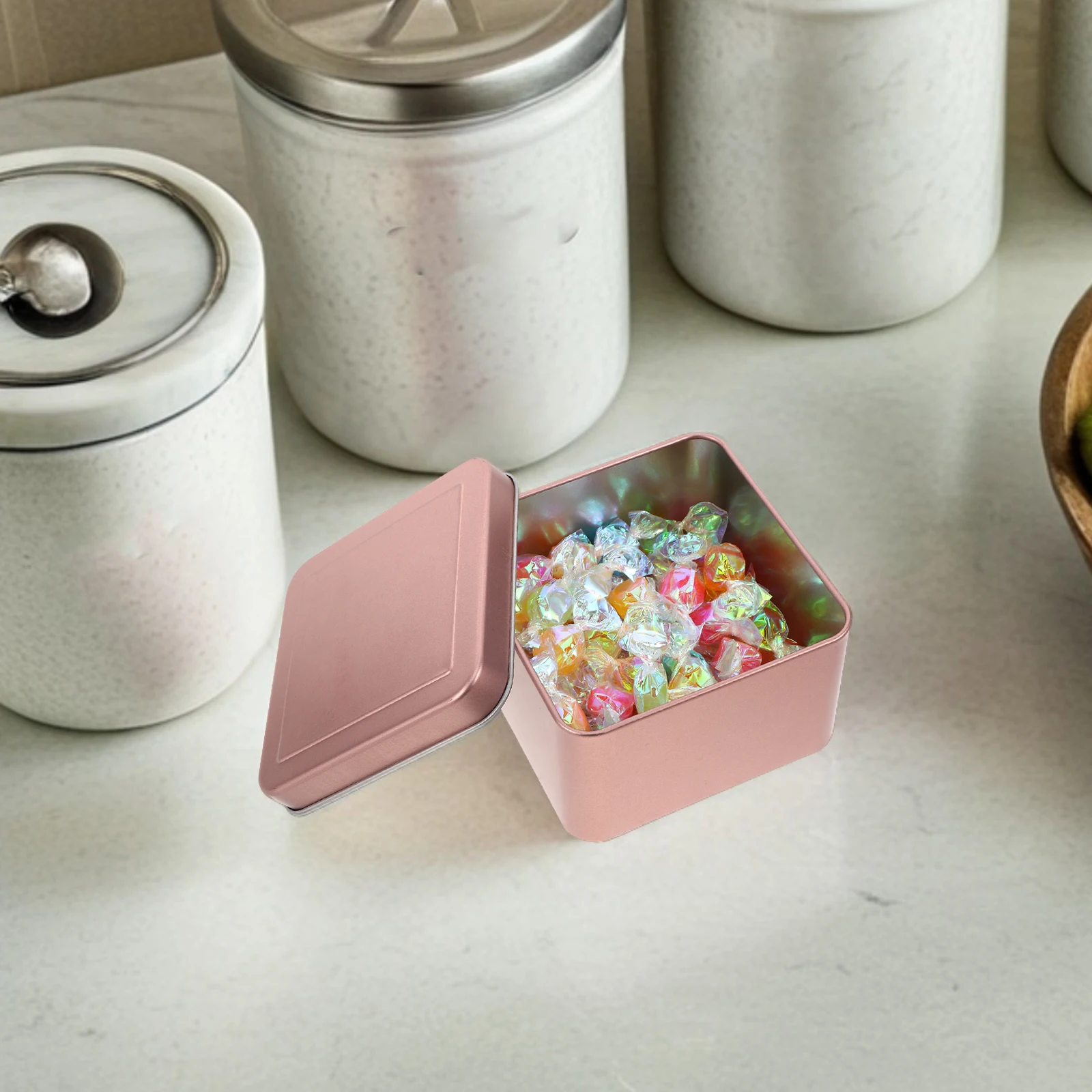 

6Pcs Metal Box Tinplate Storage Container Sealed Biscuit Cookie Candy Box Compact Kitchen Organizer Cookie Boxes