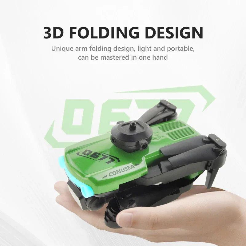 

0677 2.4G Remote Control Drone 4K Camera LED Lights Quadcopter Obstacle Avoidance With Storage Bag Kids Toys Outdoor Game Gifts