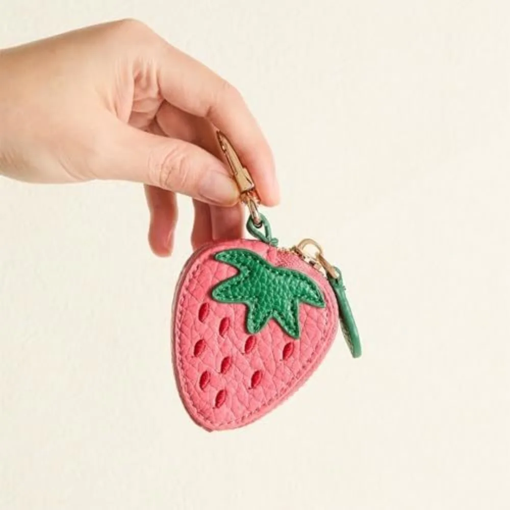 

PU Leather Cartoon Coin Purse Fruit Strawberry Lemon Apple Design Hanging Multi-function Small Wallet Key Bag Accessories