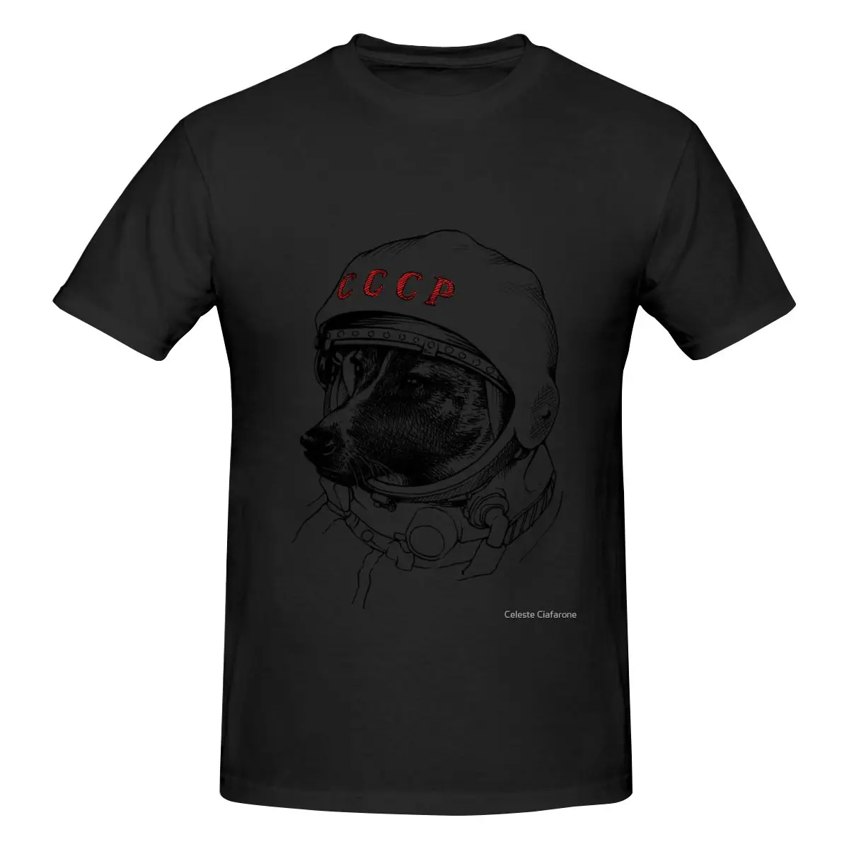 Funny Laika, Space Traveler Men's T-shirt Printed Tops are loose and slim fit Women's T-shirts