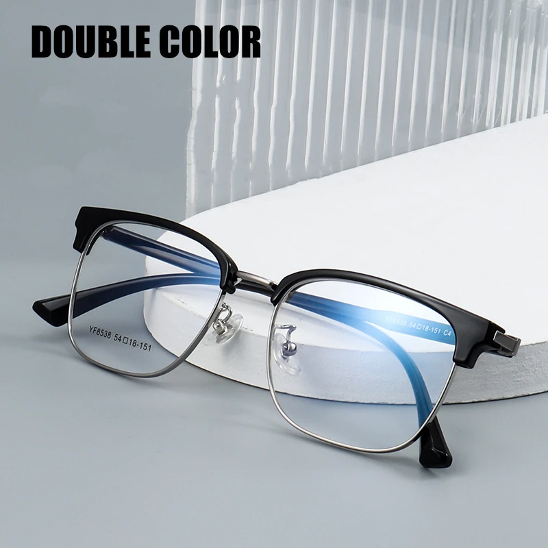 YIMARUILI Ultra-light Fashion High-quality Square Eyeglasses Business Retro Acetat Optical Prescription Glasses Frame Men 8538YF