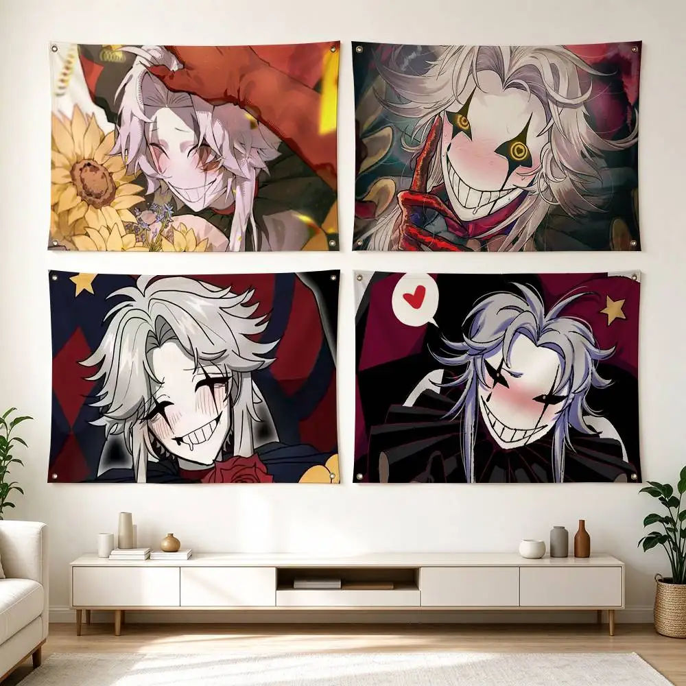 T-The Freak Circus Pierrot  Flag Suitable For Party Club Outdoor Interior Wall Decoration Banner Fans Gift